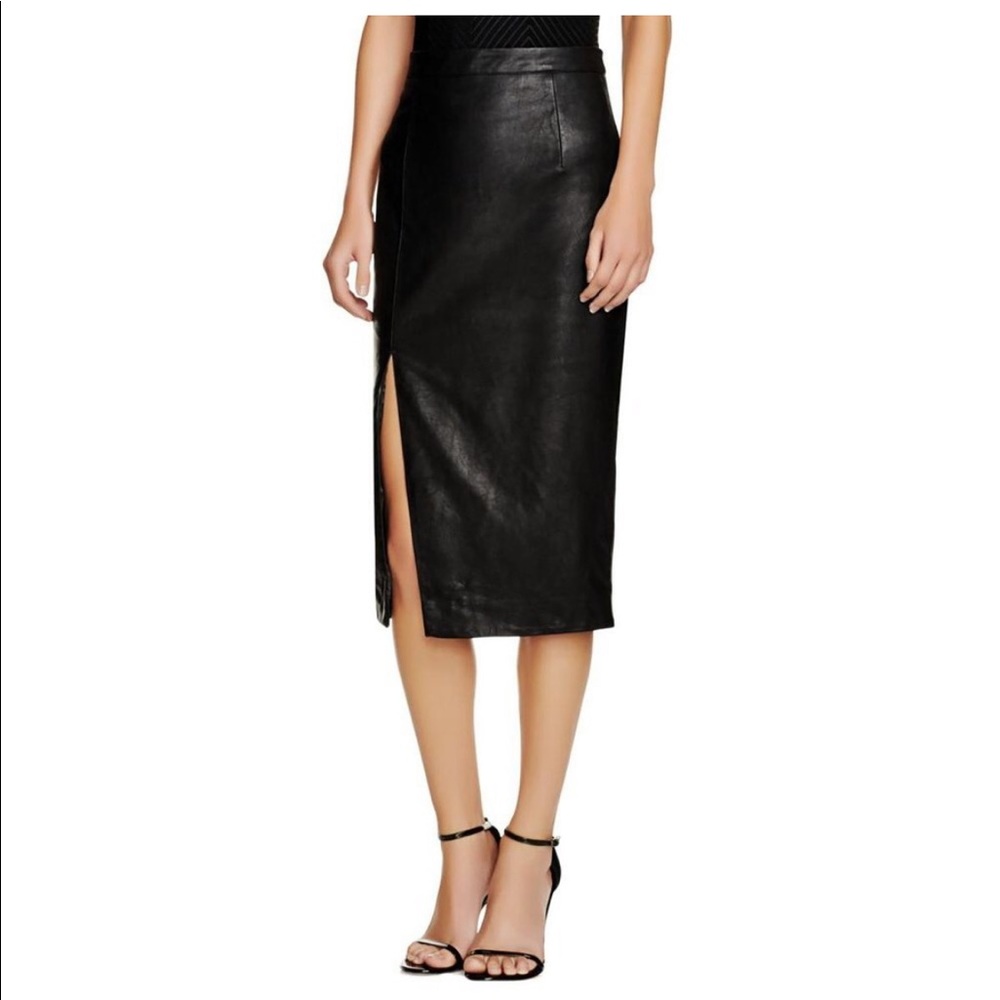 Bardot Faux Leather Pencil Skirt -Black XS/US4